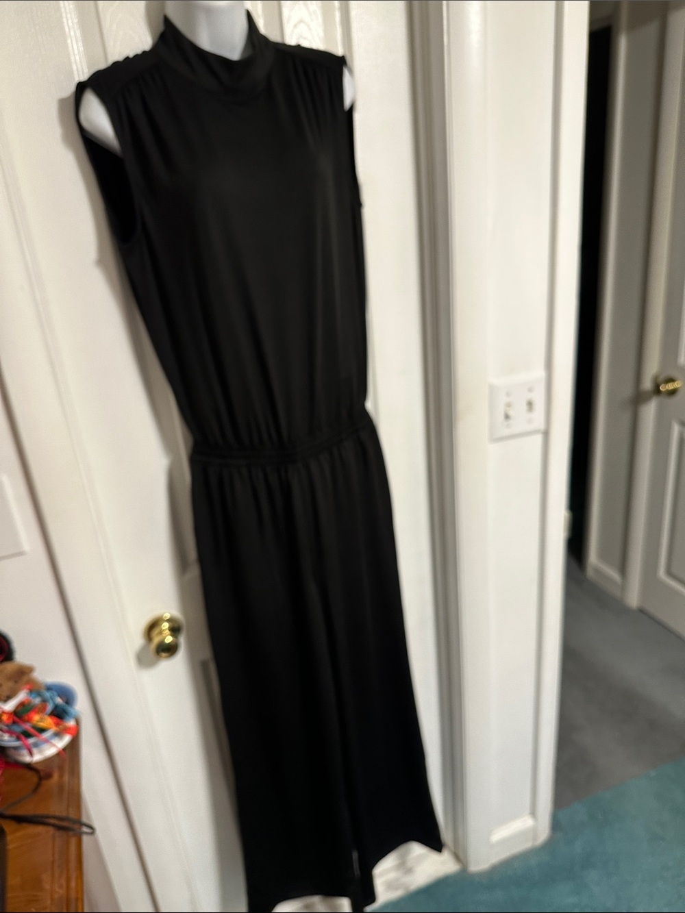 Sleeveless Black Jumpsuit with Mock Neck Eazy Peezy